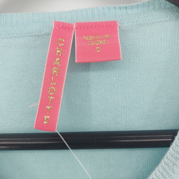 Charlotte Palm Tree Seqined Cotton Cardigan - Picture 6 of 10